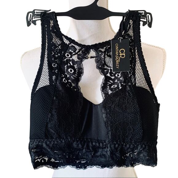 Cynthia Rowley Other - Cynthia Rowley bralette CR lace bra RN 119152 black S small NEW
